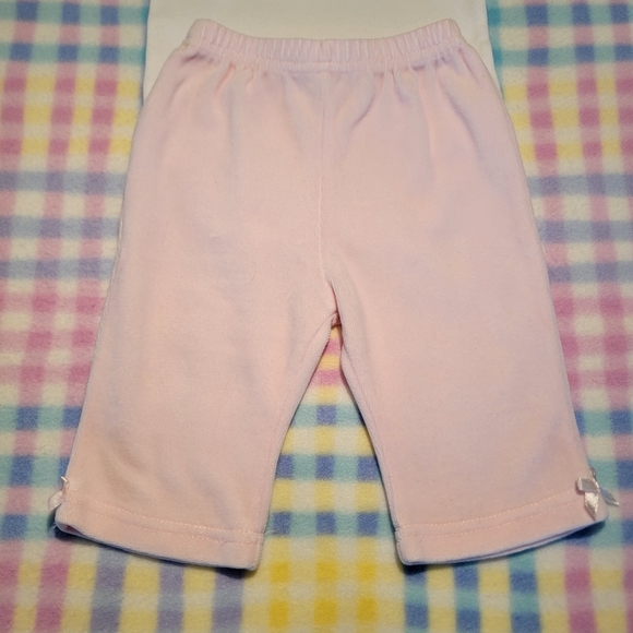 BON BÉBÉ 🌸 Precious Vintage Soft Pink Velvet Elastic Waist Ribbon Pants 3-6M - Picture 4 of 6